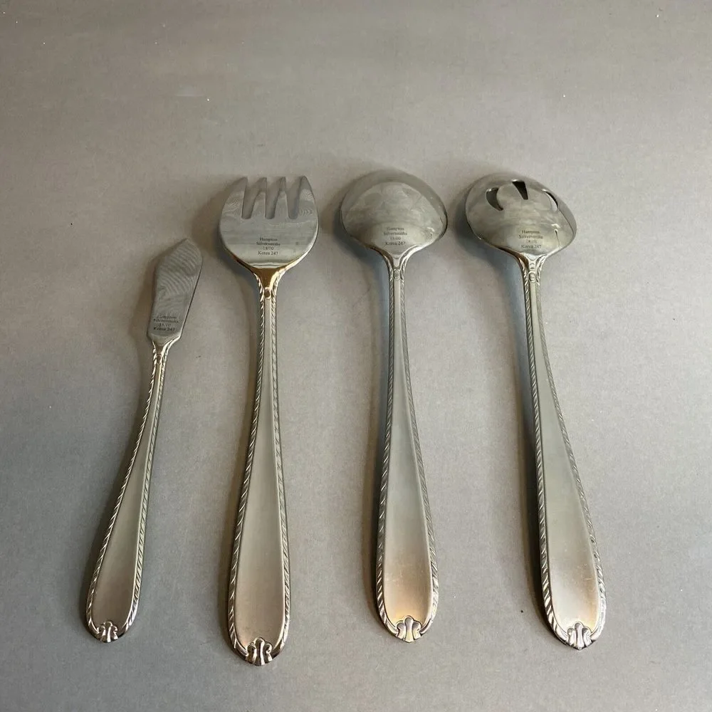 Hampton Rachelle Frost Serving Set - 4 Piece Stainless Flatware‎ 18/10 KOREA